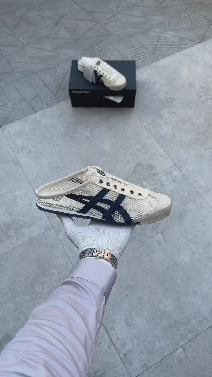 Mexico 66 Sabot Half Cut Shoe Cream Navy